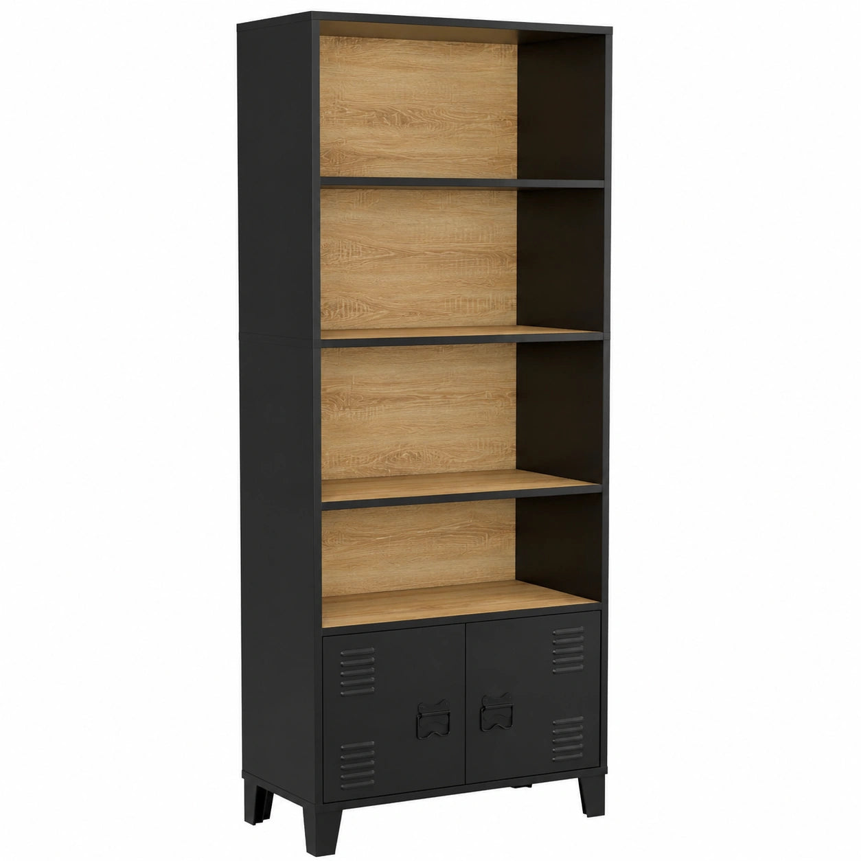 etagere-bibliotheque-5-niveaux-avec-placard-portes-metal-et-plateau-bois-jjcym11101ab
