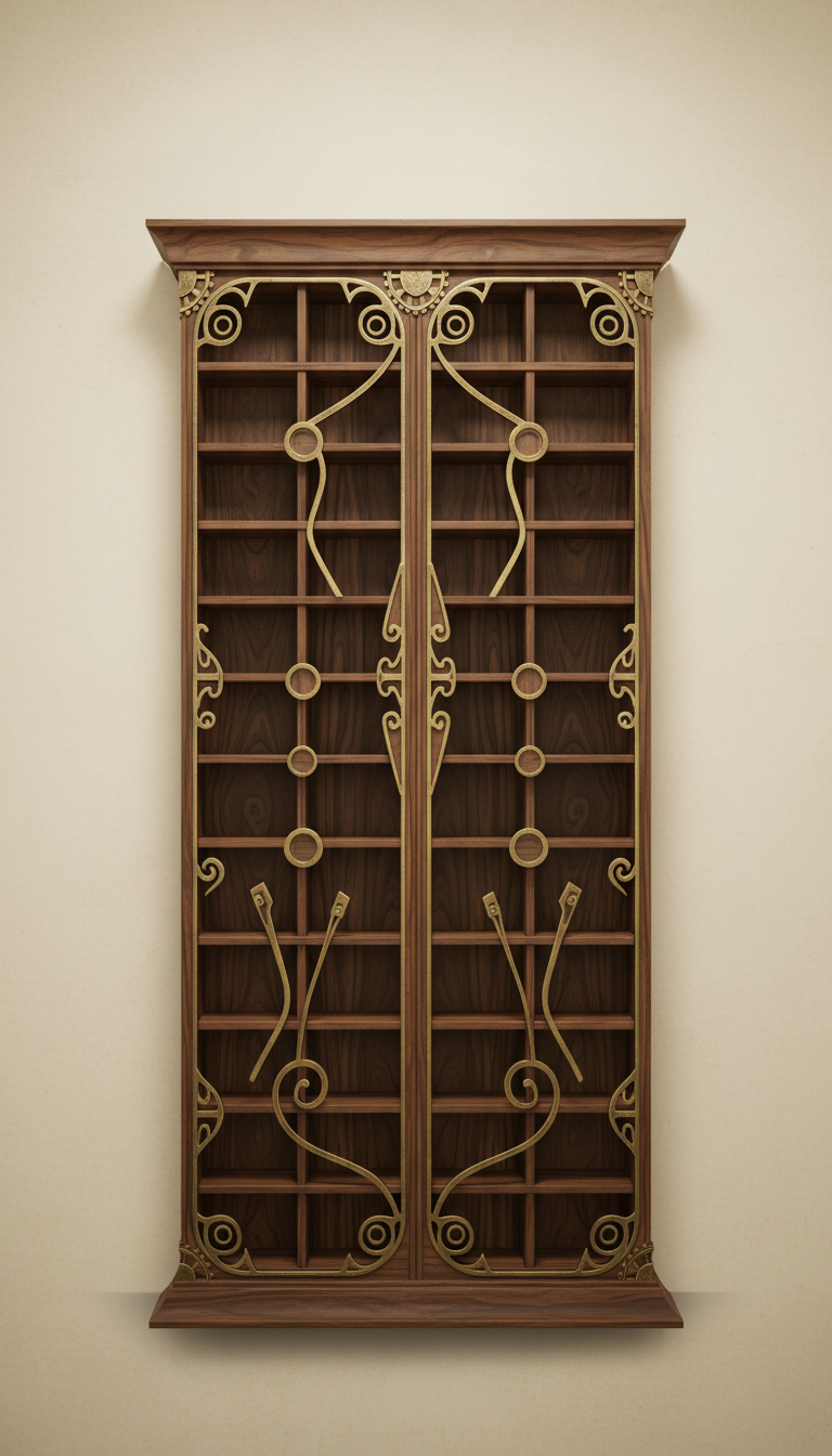 Walnut Display Cabinet with Smoked Glass