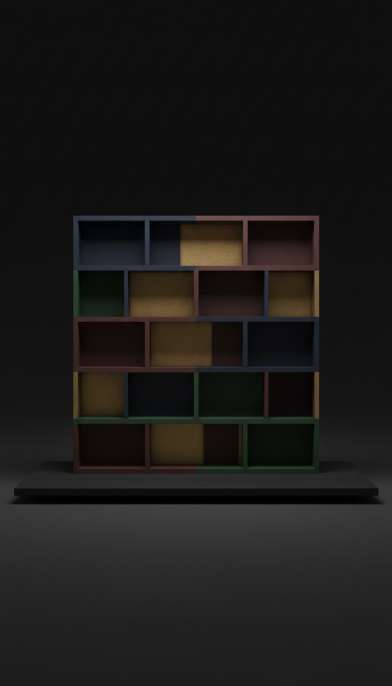 Walnut Bookshelf With Smoked Glass